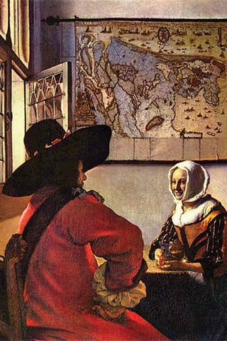 Soldier and girl smiling