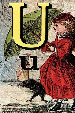 U for the Umbrella that keeps off the Rain